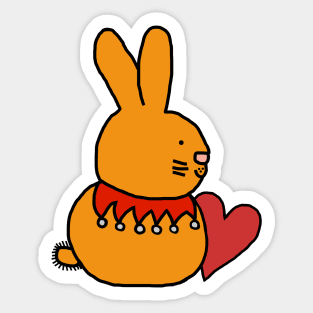 Easter Bunny with Valentine Heart on Valentines Day Sticker